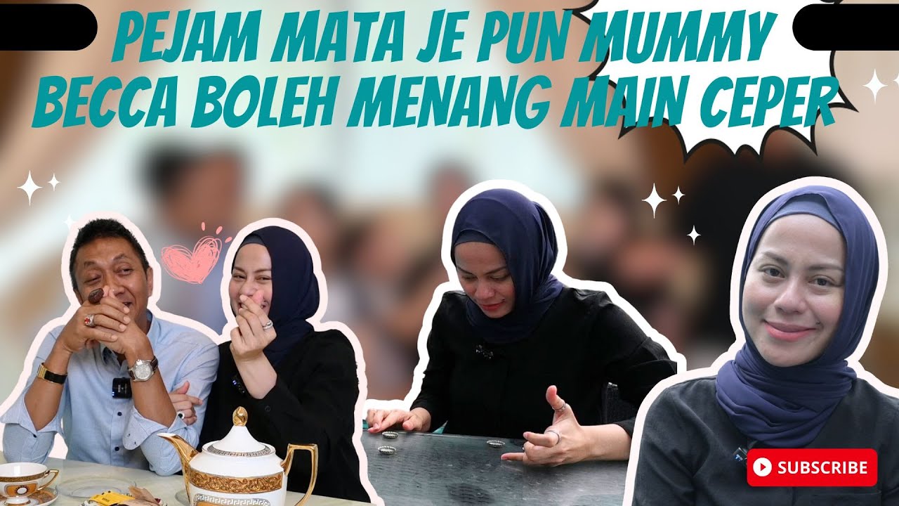 Terbukti Anak Kampung! Pejam Mata Je Pun Mummy Becca Boleh Menang Main Ceper